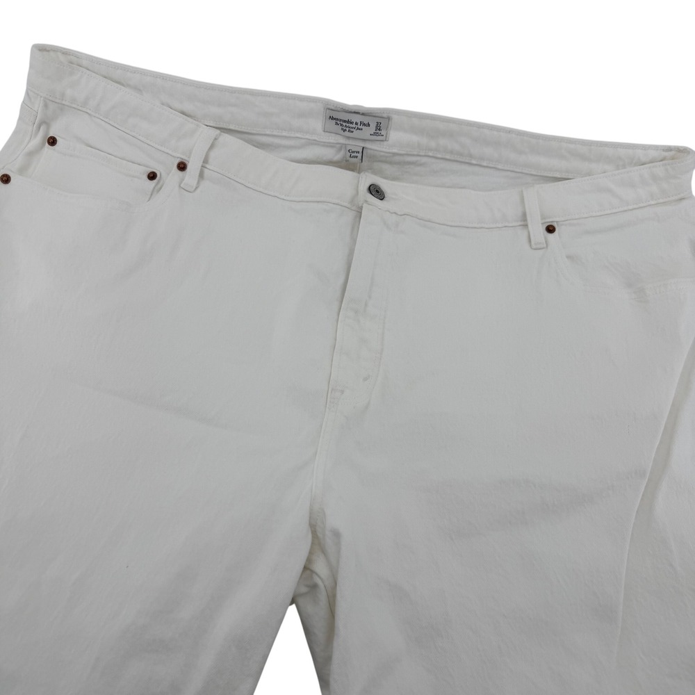 Abercrombie‎ & Fitch 90s Relaxed Jeans Womens 37/24R White Curve Love High Rise